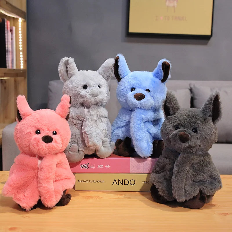 Black Bat Stuffed Animal Light gray