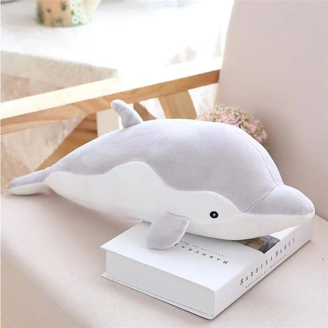 Big Dolphin Stuffed Animal Gray