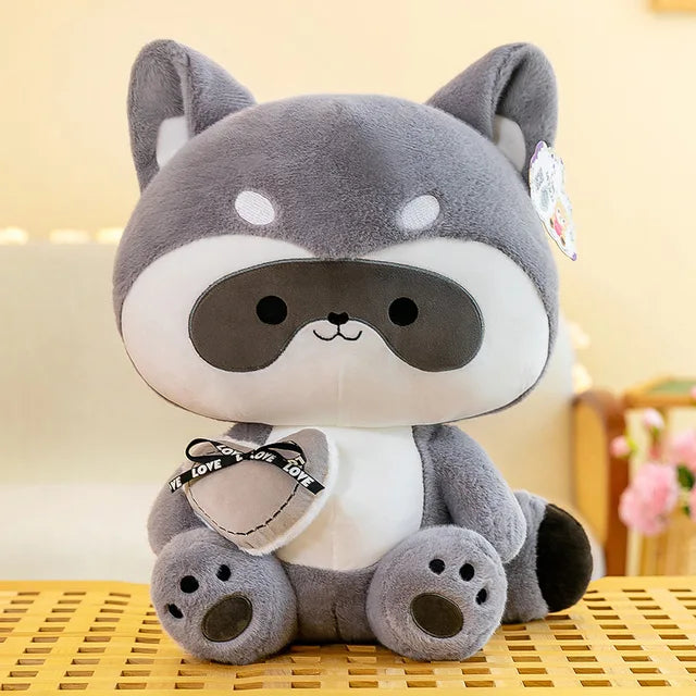 Big Raccoon Stuffed Animal 40cm 16in Grey