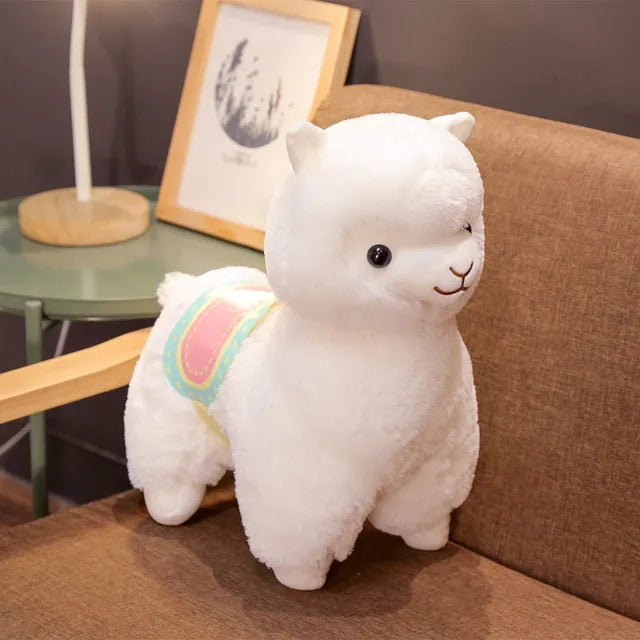 Colorful Llama Stuffed Animal White