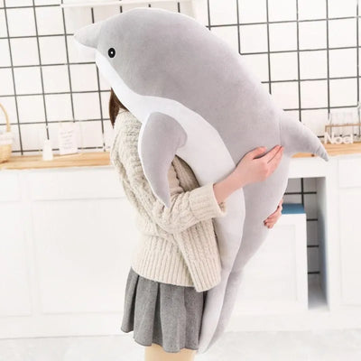 Giant Dolphin Stuffed Animal Gray