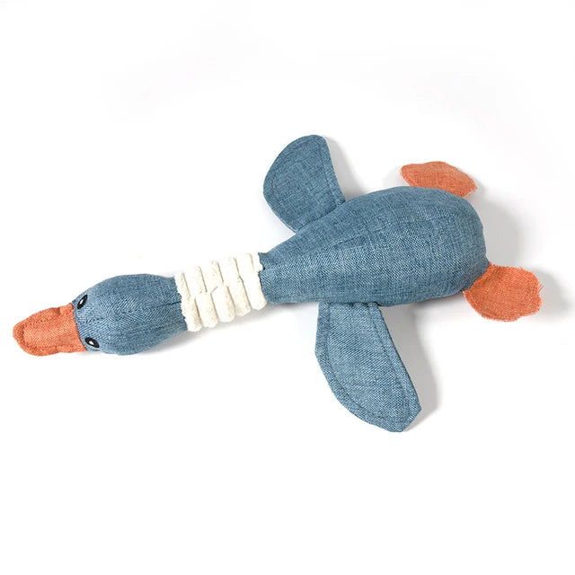 Goose Stuffed Animal for Dog Blue