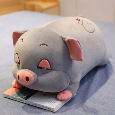 Grey Pig Stuffed Animal Gray