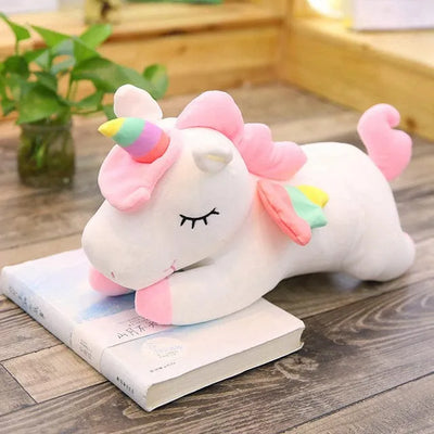 Large Pink Unicorn Stuffed Animal White
