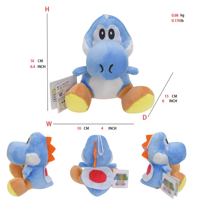Mario Bros Stuffed Animal Yoshi deep Blue