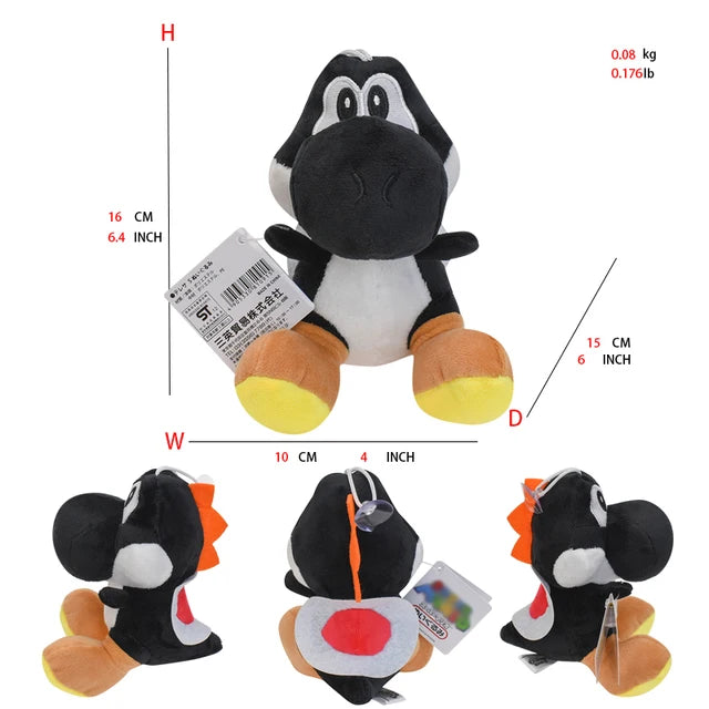 Mario Bros Stuffed Animal Yoshi Black
