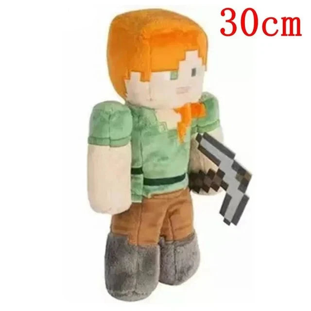 Minecraft Plushie Stuffed Animal Alex with Pickaxe