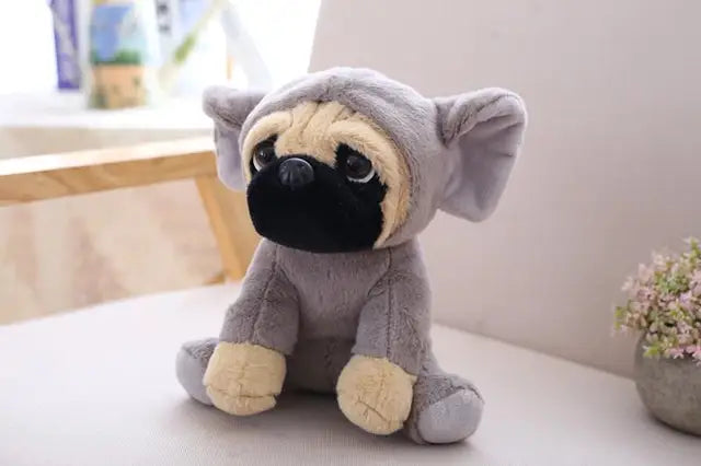 Pug Dog Stuffed Animal Gray 20cm 8in