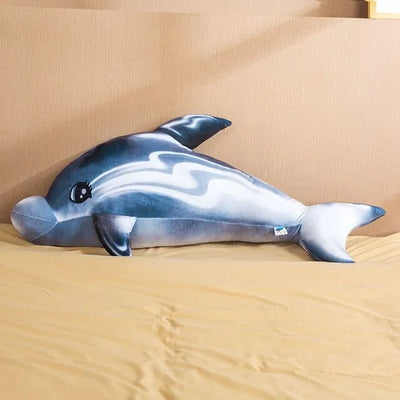 Rainbow Dolphin Stuffed Animal Gray