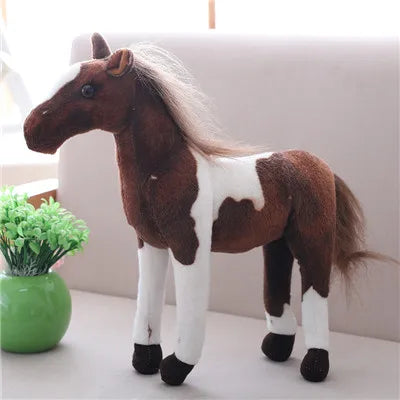 Realistic Horse Stuffed Animal 50cm 20in white dark brown