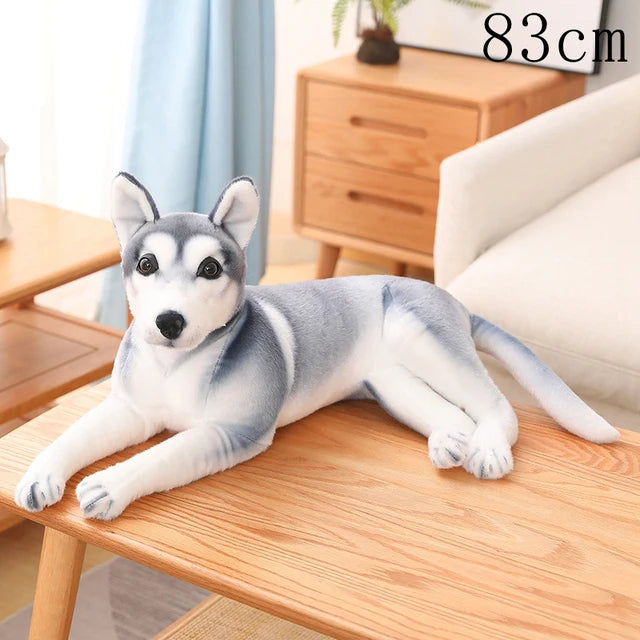 Siberian Husky Dog Stuffed Animal 83cm 33in lying