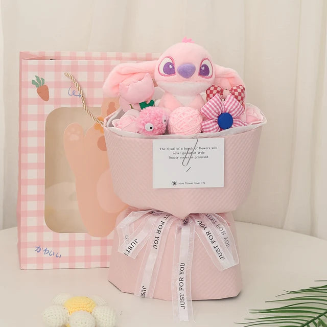Valentine's Day Stitch Stuffed Animals Pink 15cm 6in