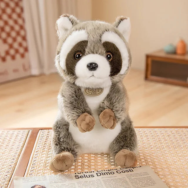 Vintage Raccoon Stuffed Animal 17cm 7in Gray
