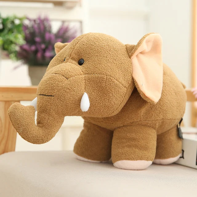 Weighted Elephant Stuffed Animal 25cm 10in Elephant Brown