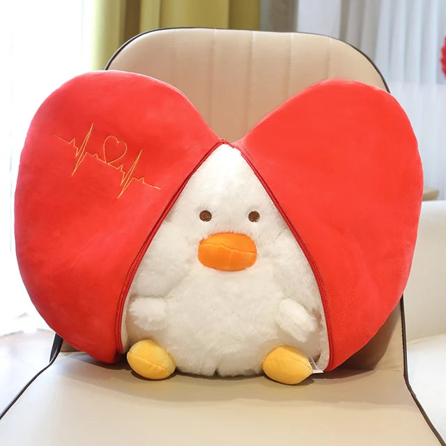 Wrapped Stuffed Animal 25cm 10in heart duck