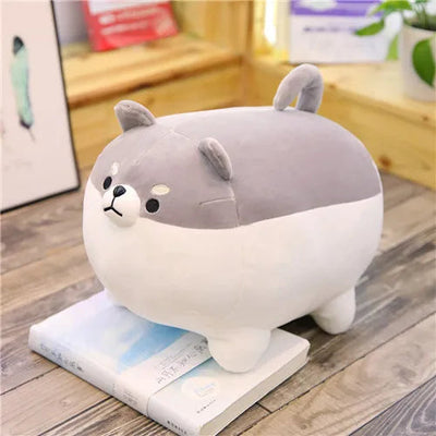 Round Dog Stuffed Animal 40cm 16in Gray