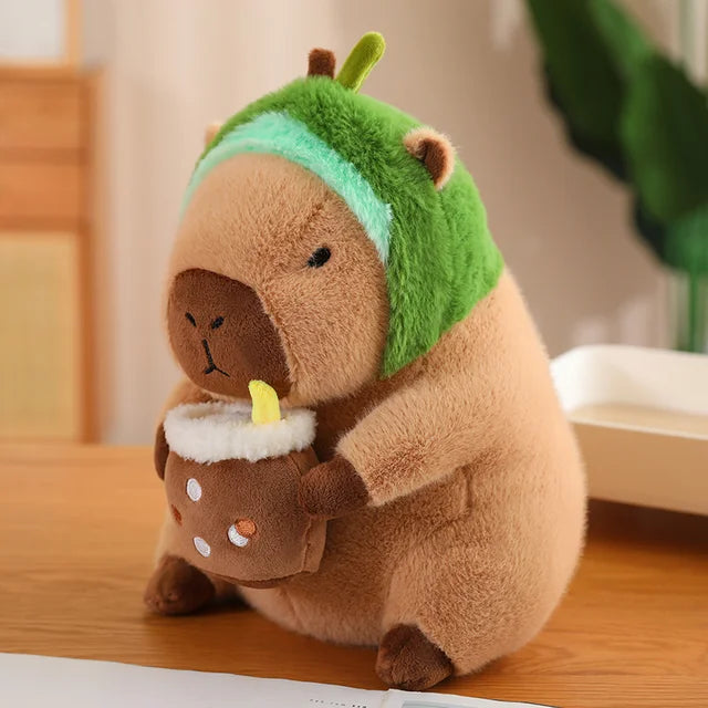 Capybara Stuffed Animal Toys 30cm 12in bubble tea