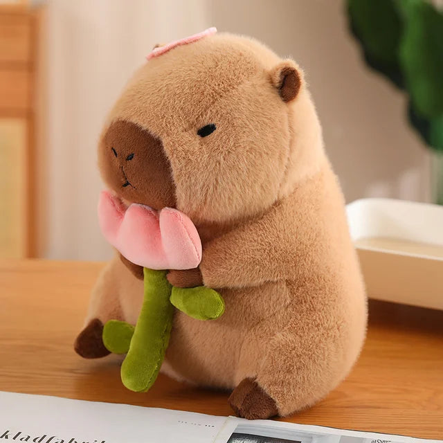 Capybara Stuffed Animal Toys 40cm 16in flower