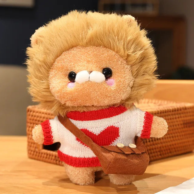 Cute Lion Stuffed Animal White-red 30cm 12in