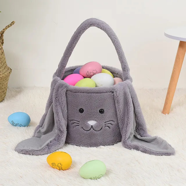 Easter Egg Bunny Bag Plushie Stuffed Animal Grey