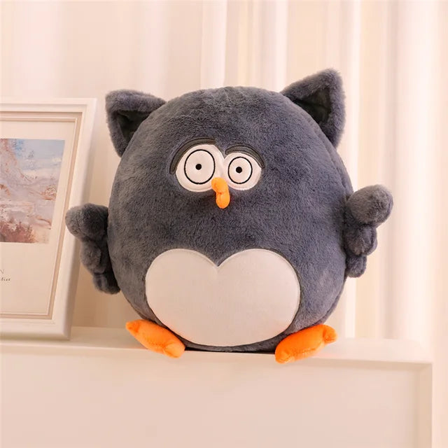 Fluffy Owl Stuffed Animals 40cm 16in Gray without blanket