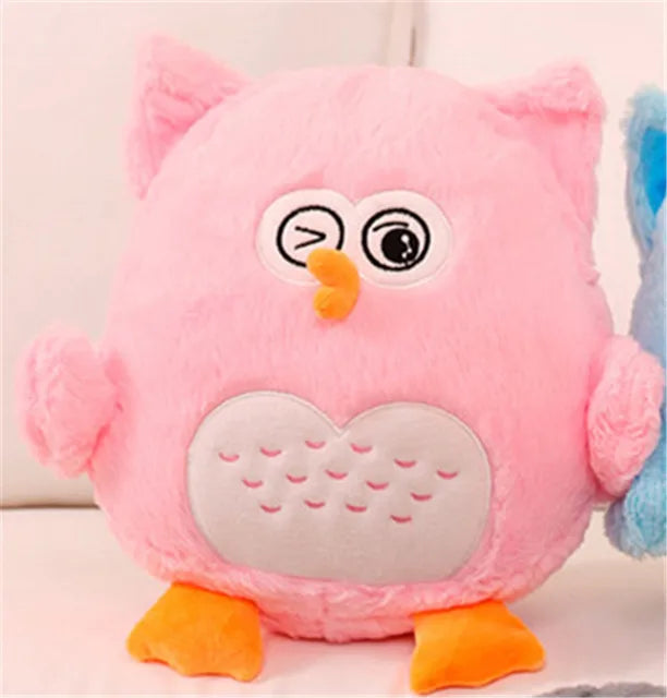 Fluffy Owl Stuffed Animals 40cm 16in Pink without blanket