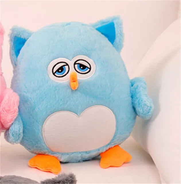 Fluffy Owl Stuffed Animals Blue without blanket