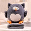 Fluffy Owl Stuffed Animals Gray with blanket