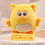 Fluffy Owl Stuffed Animals 30cm 12in Yellow with blanket