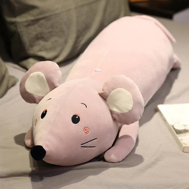 Giant Rat Stuffed Animal 70cm 28in Pink Open Eyes