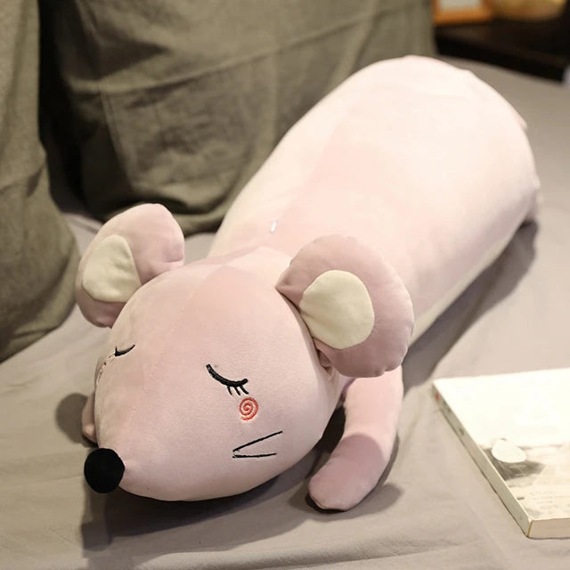 Giant Rat Stuffed Animal 70cm 28in Pink Closed Eyes