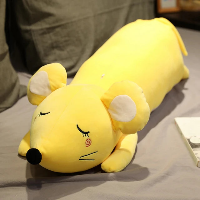Giant Rat Stuffed Animal 70cm 28in Yellow Closed Eyes