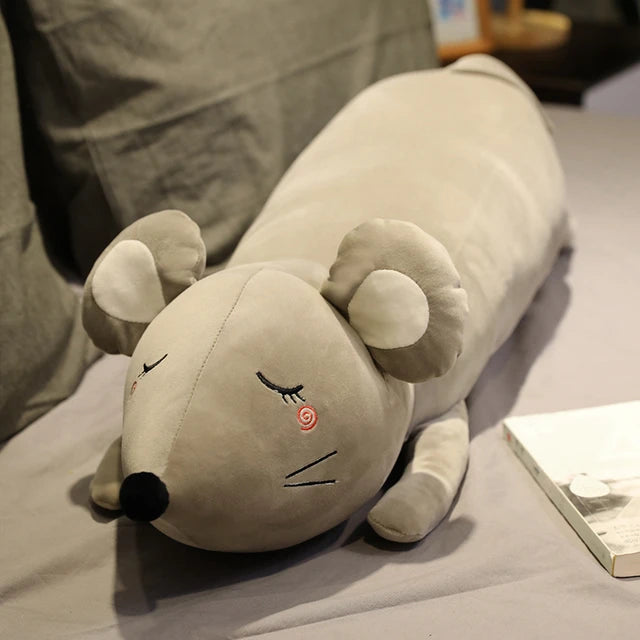 Giant Rat Stuffed Animal 70cm 28in Gray Closed Eyes
