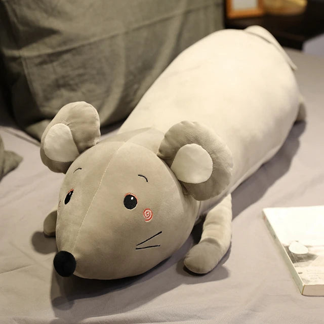 Giant Rat Stuffed Animal 90cm 35in Gray Open Eyes
