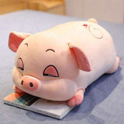 Grey Pig Stuffed Animal Pink