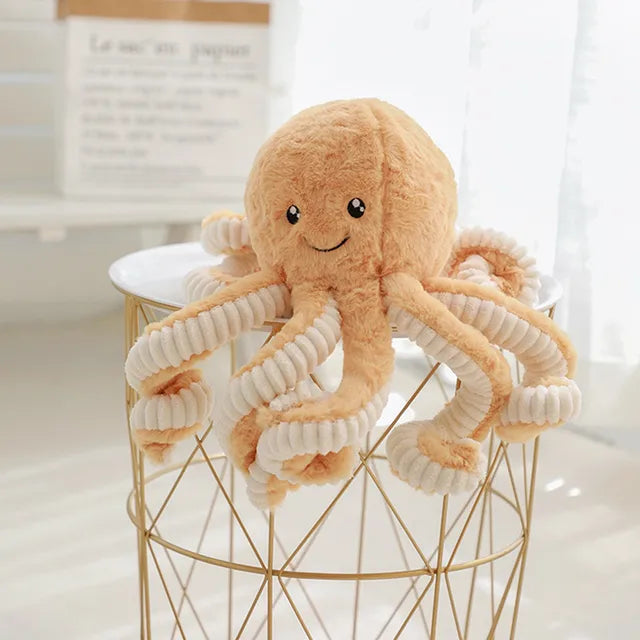 Large Octopus Stuffed Animal 40cm 16in Brown
