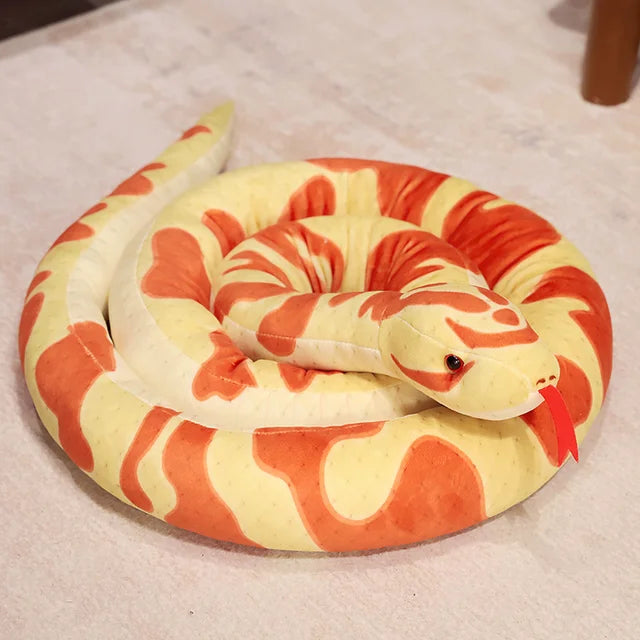 Long Snake Stuffed Animal Orange