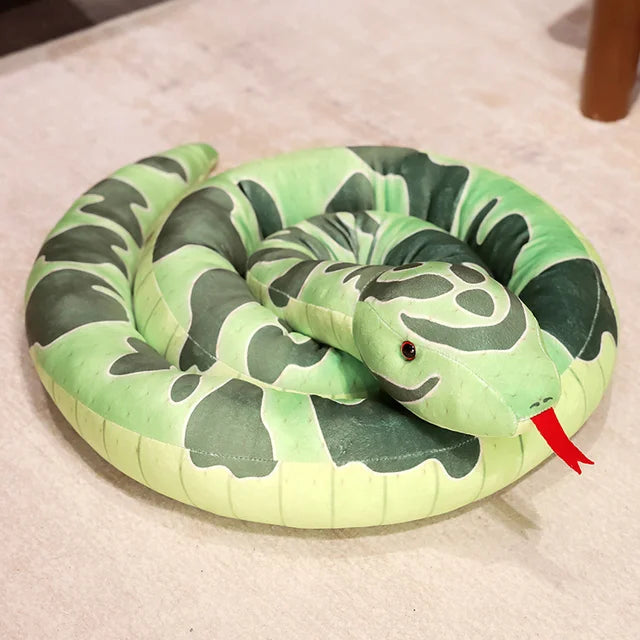 Long Snake Stuffed Animal Green