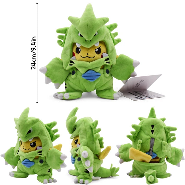 Pikachu in Disguise Pokemon Plushie Stuffed Animal Pikachu Tyranitar