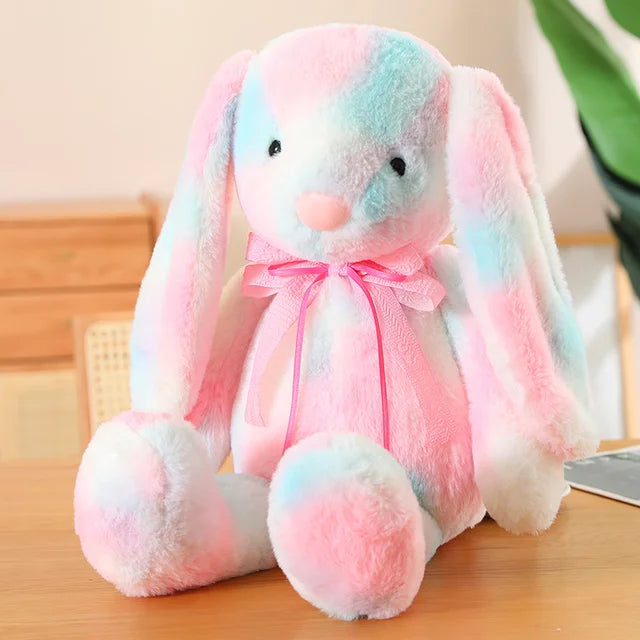 Rainbow Bunny Stuffed Animal 42cm 17in pink