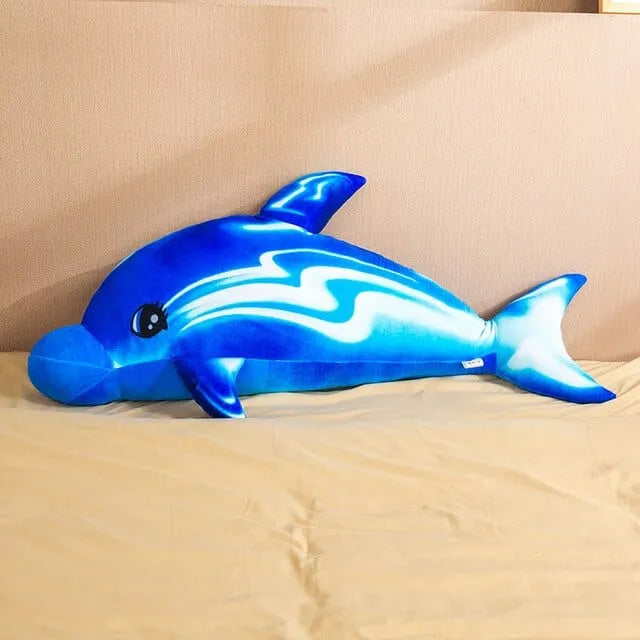 Rainbow Dolphin Stuffed Animal Blue