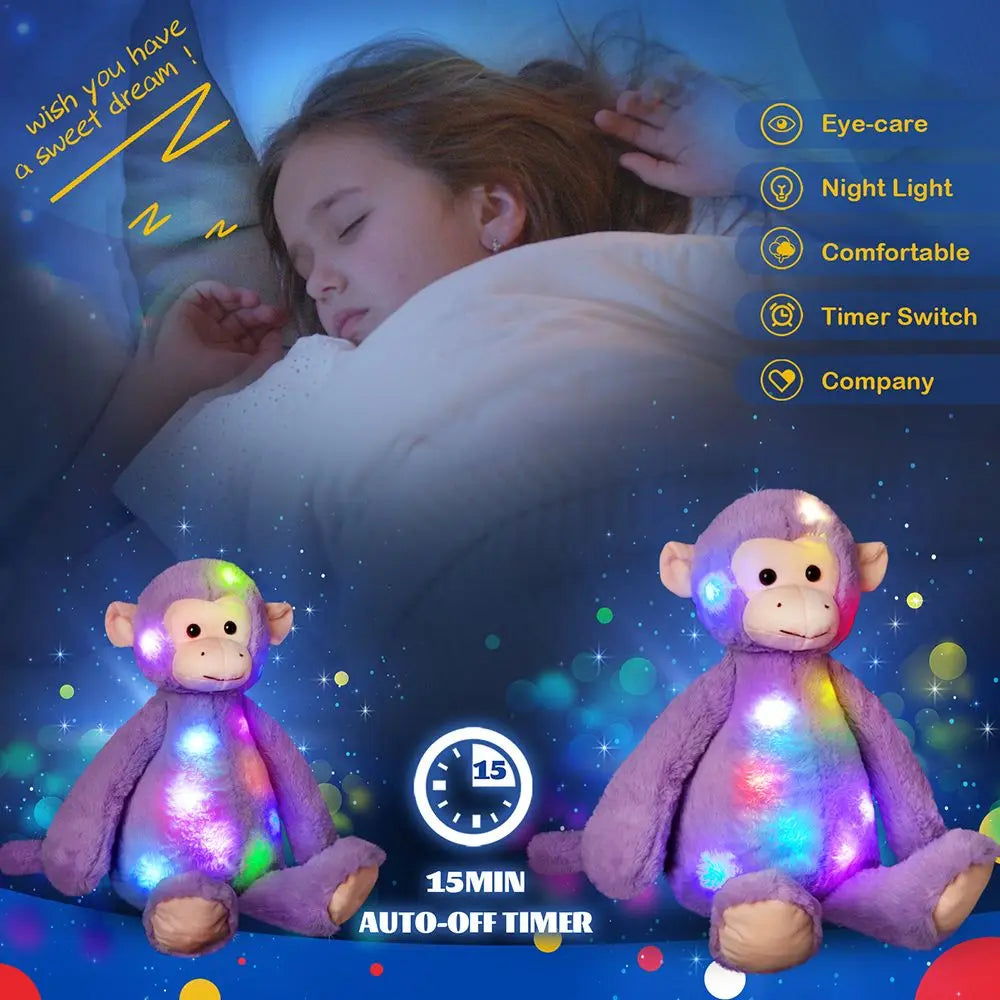 Rainbow LED Monkey Stuffed Animal