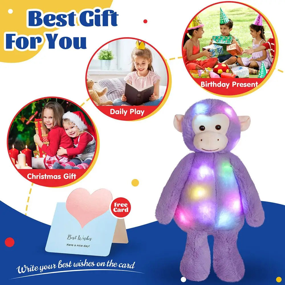 Rainbow LED Monkey Stuffed Animal