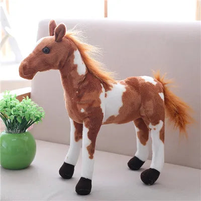 Realistic Horse Stuffed Animal white brown