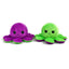 Reversible Octopus Stuffed Animal 20cm 8in Green Purple